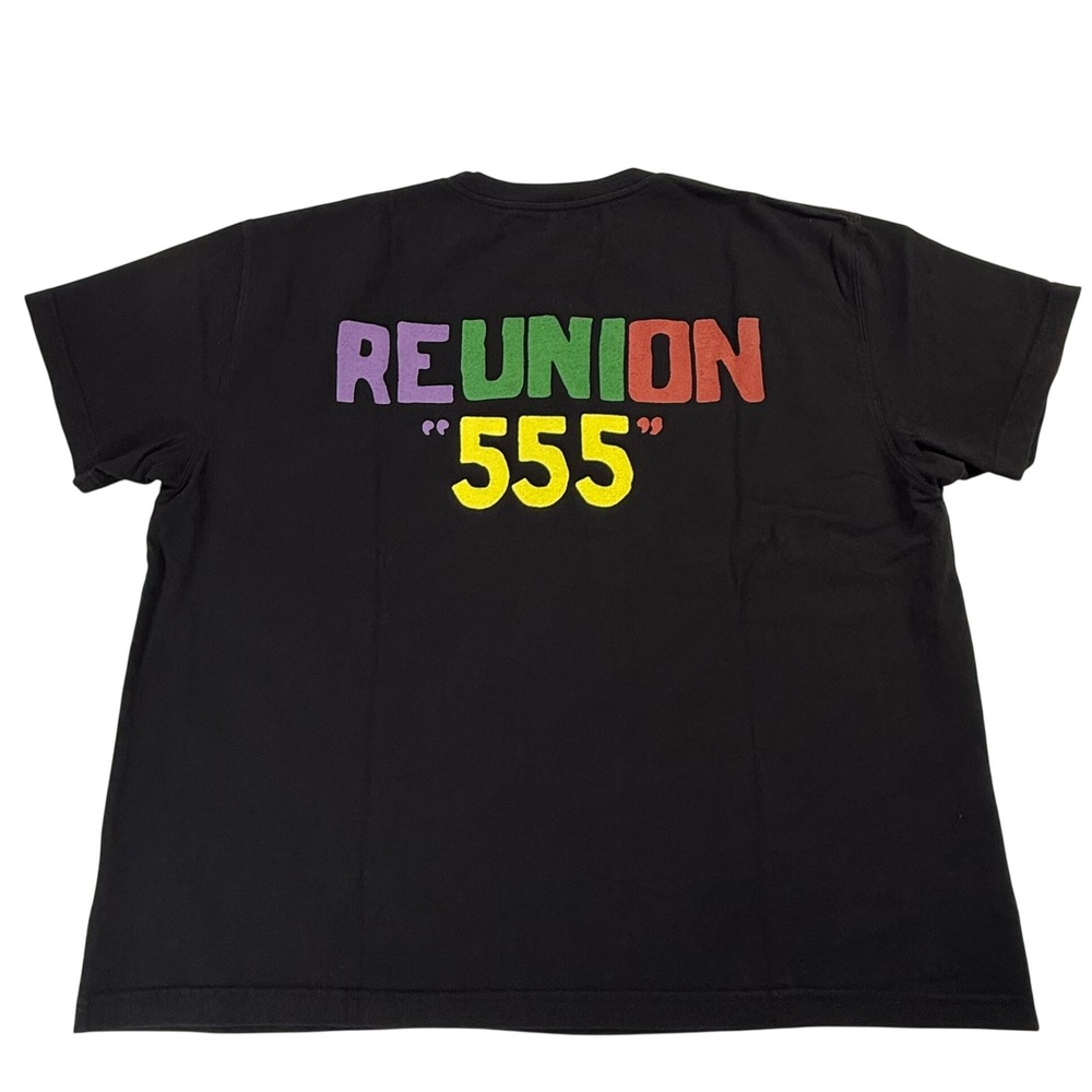 Sp5der Worldwide Reunion 555 Black Graphic T-Shirt XXL Puff Print Streetwear